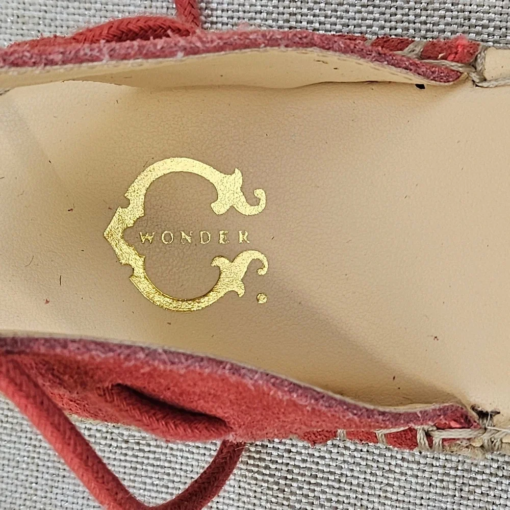 C‎ Wonder Michaela Red Suede Espadrille Sandal Ankle Tie MICHAELA DIAQ Womens 6M